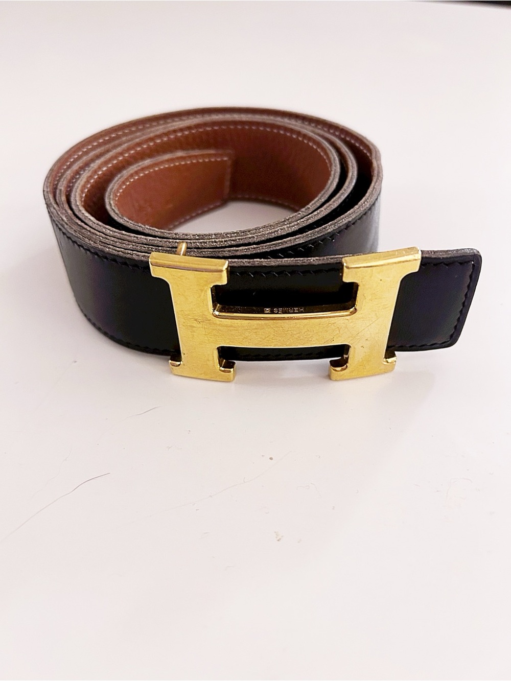 Hermes belt buckle with reversible